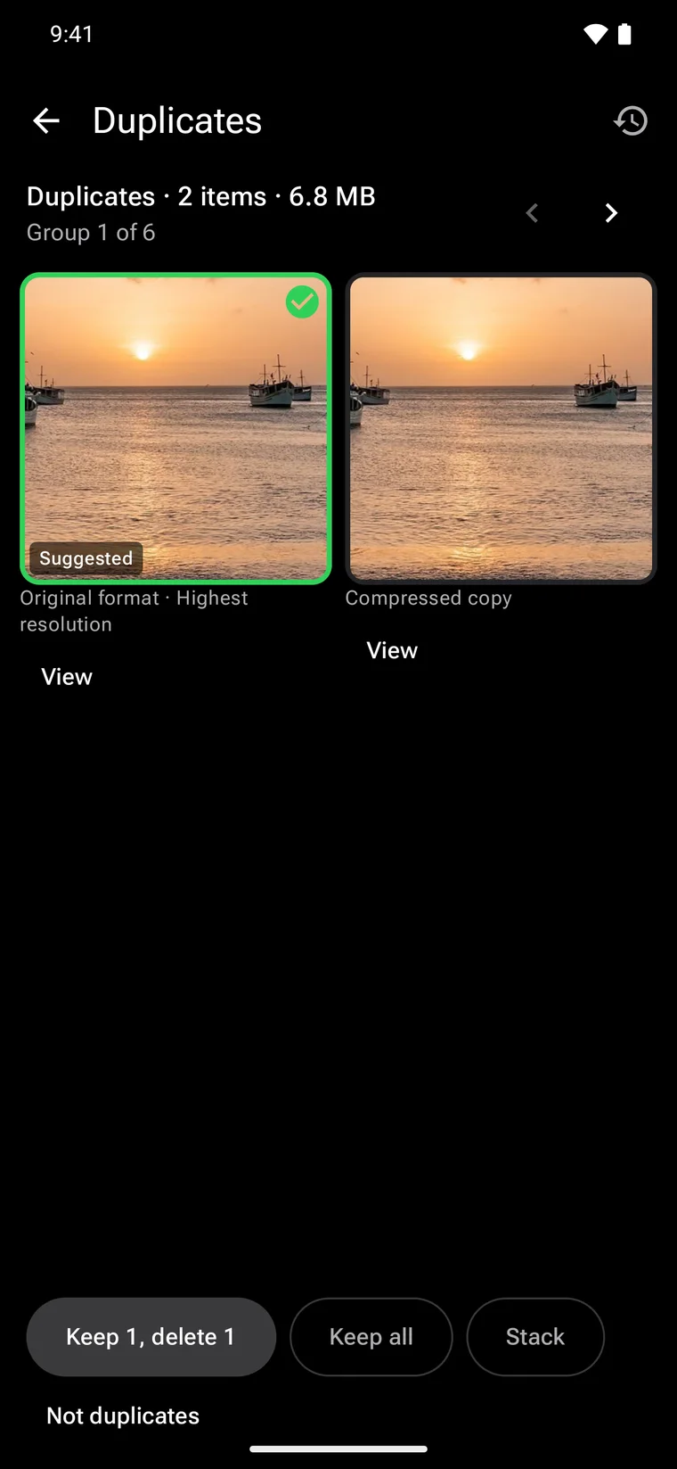 Duplicates on Android