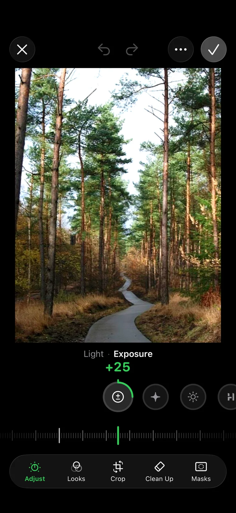 Adjust dials on iPhone