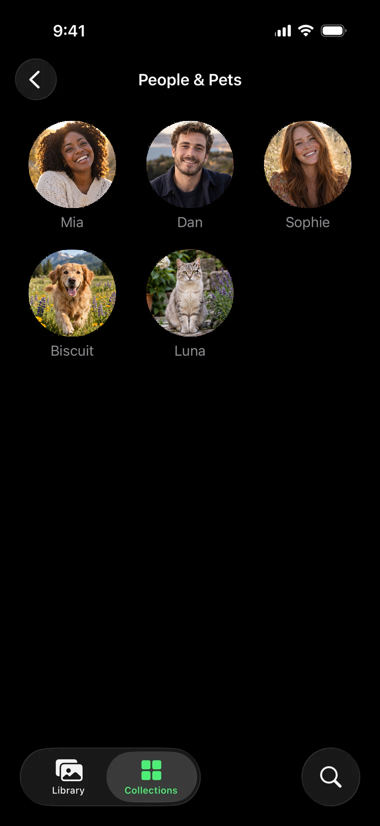 People and pets on iPhone