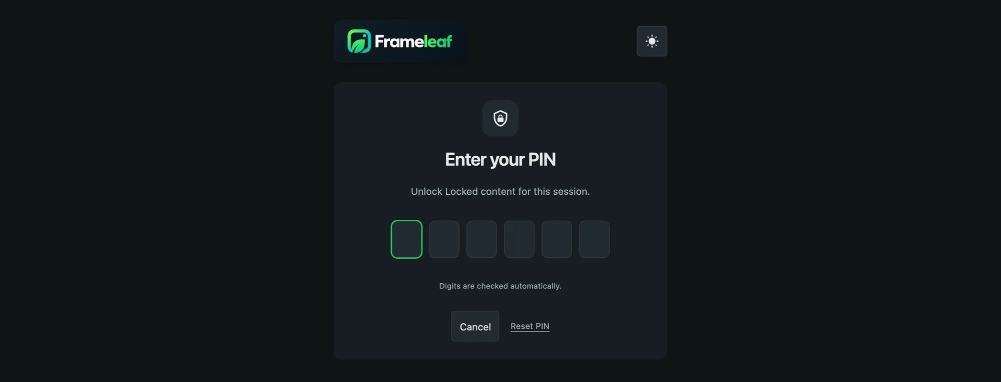 Unlocking Locked items with a PIN